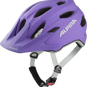 ALPINA CARAPAX JR. FLASH - Beleuchteter, Leichter und Sicherer LED Fahrradhelm Mit Fliegennetz Für Kinder, purple matt, 51-56 cm