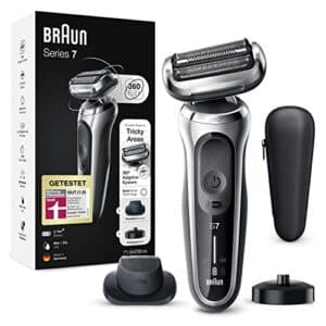 Braun Series 7 Rasierer Herren, Elektrorasierer & Trimmer, Gut laut Stiftung Warentest, 360° Flex, Wet & Dry, wiederaufladbar & kabellos, Vatertagsgeschenk, 71-S4200cs, silber