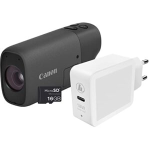 Canon PowerShot Zoom Essential Kit BLK - Digitales Fernglas mit Foto- & Videofunktion, bis 800mm Brennweite, ruhiges Bild durch optischen Bildstabilisator, Akku, Full-HD, WLAN, Bluetooth, 145g leicht