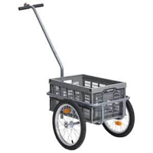 DCRAF Home Products-Fahrradanhänger mit 50 L faltbarer Transportbox grau 150 kg