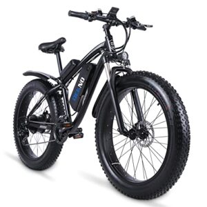DEKNO Elektrofahrrad 26 Zoll 4.0 Fat Tire Mountainbike mit 48 V 17 AH Lithium-Batterie, Schwarz