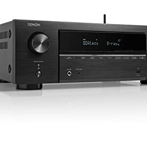 Denon AVR-X1700HDAB 7.2-Kanal AV-Receiver, Hifi Verstärker mit Dolby Atmos, DTS:X, 6 HDMI Eingänge und 1 Ausgang, 8K HDMI, Bluetooth, WLAN, AirPlay 2, HEOS Multiroom, Alexa kompatibel, Schwarz