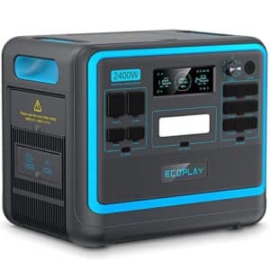 Eco Play SYD2400 Solar Generator,2048Wh LiFePO4 Batterie-Backup mit 24000W AC Ausgängen (4800W Peak), Tragbare Powerstation für Outdoor-Camping, Wohnmobil-Reisen, Hausgebrauch