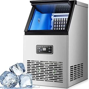 Eiswürfelbereiter Ice Maker Kommerziell, in Flaschen mit doppeltem Verwendungszweck, 12 Minuten schnelles EIS, einstellbare Dicke, 60 kg/Tag, perfekt für Cafés, Partys, Restaurants, Bars