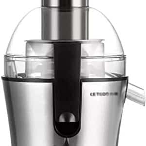 Entsafter 300W Entsafter Weithals 7,6 cm Zuführschacht für ganzes Obst Gemüse Zentrifugal Entsafter Leicht zu reinigen und zu montieren BPA-frei Anti-Tropf (Silber)