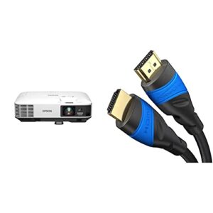 Epson EB-2250U 3LCD WUXGA Installationsprojektor 1920x1200 16:10 5000 Lumen 15000:1 Kontrast 10W Lautsprecher & KabelDirekt – 4K HDMI-Kabel – 10 m – 4K@60Hz (schwarz)