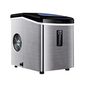 FBITE Eiswürfelbereiter Edelstahl-Eiswürfelmaschine Aufsatz-Eiswürfel für zu Hause in 6 Minuten fertig Selbstreinigungsfunktion LCD-Display 3,2 Liter mit Eisschaufelkorb