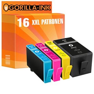 Gorilla-Ink 16x Patrone XXL kompatibel mit HP 934 XL & 935 XL | Geeignet für HP OfficeJet 6230 6235 6239 6812 6815 6820 6822 6825 6830 6835