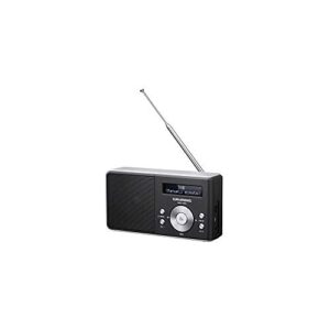 Grundig Music 50 DABB tragbares Radio, Schwarz, Silber – tragbares Radio (tragbar, DAB+, FM, 1 W, LCD, 3,5 mm, Micro-USB)