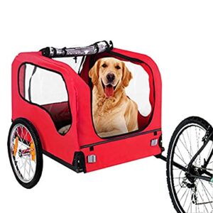 GuanLaoGe Fahrrad Hundeträger Jogger Kit Fahrradanhänger mit Stahlrahmenabdeckung und Federung,Gigh End