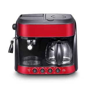 Halbautomatische Kaffeemaschine Multifunktions-Espressomaschine Tropffilter mit doppeltem Verwendungszweck für Americano-Kaffee oder Tee (Color : Red) (Red)