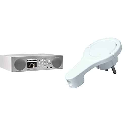 Imperial 22-246-00 Dabman i450 Internet-/DAB+ Radio (2.1 Sound,Bluetooth,Internet/DAB+/DAB/UKW,WLAN,LAN,USB,Aux In,Line-Out) Silber/weiß & Kopp 172002037 Flachstecker weißFlachstecker weiß, 250 V