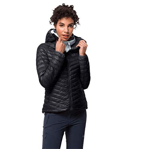 Jack Wolfskin Damen ATMOSPHERE JKT W winddichte Daunenjacke, black, XS