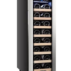 Kalamera Weinkühlschrank Klein, 21 Flaschen, 75 Liter, Eine Kühlzonen 5-18 °C, Freistehend, KRC-75ASS