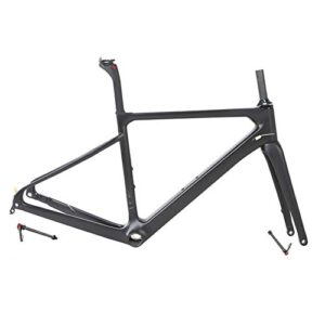 Leodun Rennrad Für Damen Und Herren Alle Schwarzen Scheibenbremsen 700C BB386 Rennradrahmen Mit Gabel Rahmen,46cm