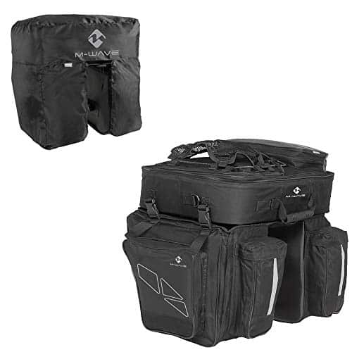 Borsa Per Portapacchi Amsterdam Double – Doppia Sacca, Copertura Antipioggia, Nero/bianco, 30 Litri, Per Bici E Cicloturismo