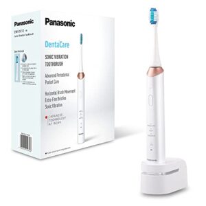 Panasonic EW-DC12 Elektrische Zahnbürste mit Schallschwingungen, 3 Verwendungsmodi, horizontal, perfekt für die Pflege von Zahnfleischtaschen, Weiß-Rosé