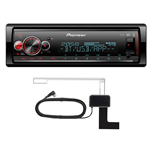 Pioneer MVH-S520DABAN 1DIN Autoradio mit DAB+, Bluetooth, USB, AUX,  iPod/iPhone-Steuerung, Freisprecheinrichtung & Smart Sync (inkl.  DAB-Antenne, rot, deutsche Menüführung)