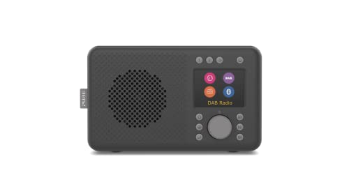 Pure Elan Connect tragbares DAB+ Radio mit Bluetooth 5.0 (DAB/DAB+ & UKW Radio, TFT Farbdisplay, 20 Senderspeicher, Preset-Tasten, 3.5mm Klinkenstecker, Batteriebetrieb möglich, USB) Charcoal Schwarz