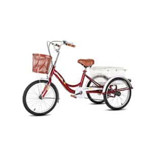SABUNU Zahnräder Dreirad 3 Rad Fahrrad 20in Three Rad Cruiser Bike Mit Einkaufskorb Erwachsene Dreiräder 3 Radfahrräder Für Erholung, Einkaufen, Picknicks übung Männer Frauen