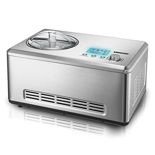 Unold 48876 Eismaschine Nobile, Edelstahl, 2 Liter, vollautomatischer selbstkühlender Kompressor, LCD-Display