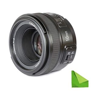 Yongnuo YN EF 50mm f/1.8 AF-Objektiv YN50 Aperture Autofokus für Nikon-Kameras als AF-S 50mm 1.8G Mit EACHSHOT Reinigungstuch