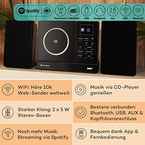 Auna KompaktStereoanlage mit CDPlayer, DAB+ & Bluetooth, 2