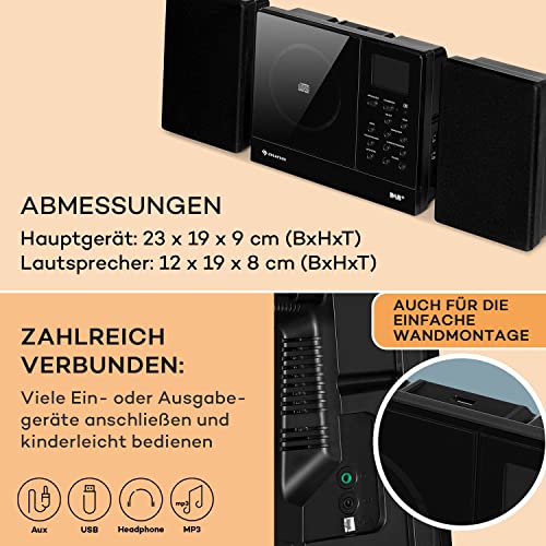 Auna KompaktStereoanlage mit CDPlayer, DAB+ & Bluetooth, 2