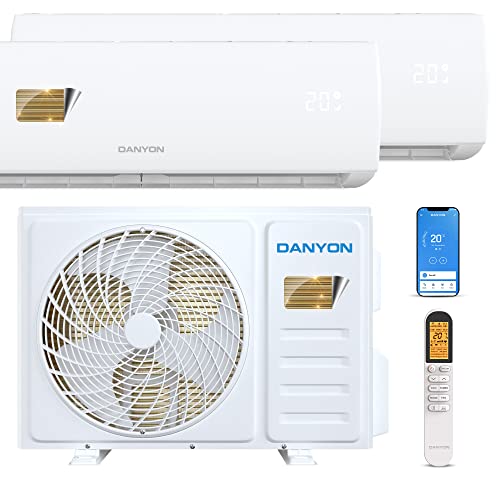 Danyon Multisplit Klimaanlage Split DUO - 18000 BTU - 5,1 kW, sehr leise,  Smart Home, Inverter Klimagerät mit Heizfunktion, Splitgerät vorgefüllt mit  R32 Kältemittel, Timer, 2 Innengeräte