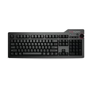 Das Keyboard 4 professionelle mechanische Tastatur, kabelgebunden, Cherry MX braun, mechanische Schalter, 2 Anschlüsse, USB 3.0-Hub, Lautstärkeregler, Aluminium-Oberseite (104 Tasten, schwarz)