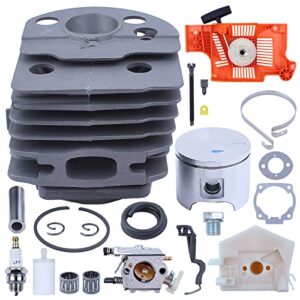 Haishine 46 mm Zylinderkolben für Husqvarna 55 51 W Recoil Starter Vergaser Tune-Up Kit