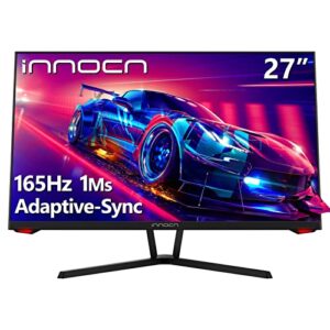 INNOCN Gaming Monitor 27 Zoll, 165Hz FHD 1ms PC Bildschirm, VA Panel, FreeSync GSync Compatible, Flicker Free, Ambiente Licht, Crosshair (HDMI, DisplayPort, Audio) 12 Monate Garantie, Schwarz, 27G1G