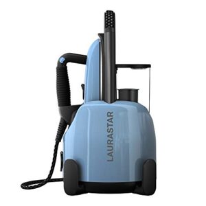 Laurastar Lift Plus Blue Sky, 3-in-1 Bügelstation, die Kleidung entknittert, bügelt und reinigt, Hygienische Dampf, Automatische Kabelaufwicklung, Alu-3D Sohle, Vertikales Bügeln