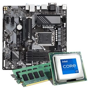 Mainboard Bundle | Intel Core i7-12700 8x2100 MHz, Gigabyte B760M DS3H DDR5, 32 GB DDR5-RAM, UHD Graphics 770, 2X M.2 Port, 4X SATA 6Gb/s, USB 3.2 Gen2 | Tuning Kit | CSL PC Aufrüstkit