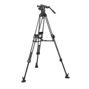 Manfrotto, Fluid-Videokopf Nitrotech 612-Fast Twin Videostativ 645, Tripod aus Carbon, Stativ Profi-Kit DSLR, Kamerastativ für Digitalkamera, Camcorder, Videofilmer, Traglast 18 kg