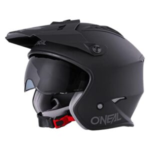 O'NEAL | Motorradhelm | Enduro Adventure Street | Sicherheitsnormen ECE 22.05, ABS-Schale, integrierte Sonnenblende | Volt Helmet SOLID | Erwachsene | Schwarz | Größe L