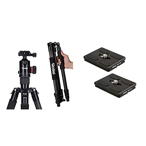 Rollei C6i Carbon Stativ | 3in1 Als Dreibein- & Einbeinstativ | Bis 12 Kg Tragkraft | Inkl. 2x Schnellwechselplatte QAL-50