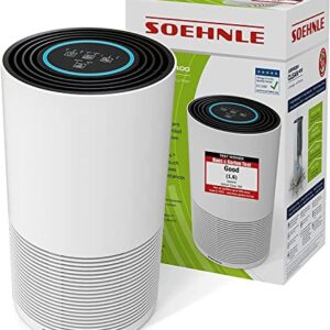 Soehnle Luftreiniger AirFresh Clean 400 mit 4-stufigem Reinigungssystem entfernt bis 99,95% der Bakterien und Viren, Air Purifier mit Hepa- und Aktivkohlefilter, mit UV-C-Licht ideal für Allergiker