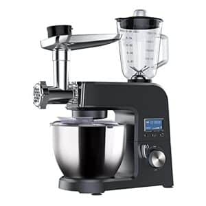 WECDS-PE Standmixer 1500W 8-Gang-Küchenmixer mit kippbarem Kopf und 5,5-l-Schüssel-Fleischwolf-Saft-Rührmixer (Color : Black, Size : 5.5L) (Black 5.5L)