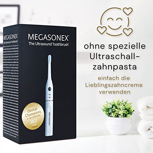Megasonex M8 Ultraschall-Zahnbürste Set – Mit Ladestation, 2 Bürstenköpfen & Reiseetui