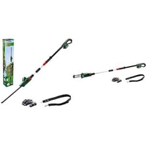 Bosch Akku Teleskop Heckenschere UniversalHedgePole 18 (1 Akku, 18 Volt System, im Karton) & Akku Hochentaster UniversalChainPole 18 (Akku, Ladegerät, Karton, 18 Volt System, 2,5 Ah)